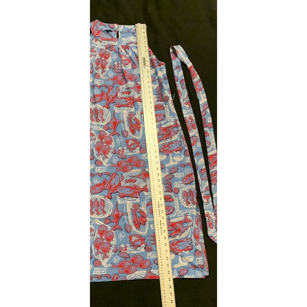 Talbots Womens Nantucket Slub Halter Midi Dress Large FISH MARKET Halter Shift - Picture 7 of 14